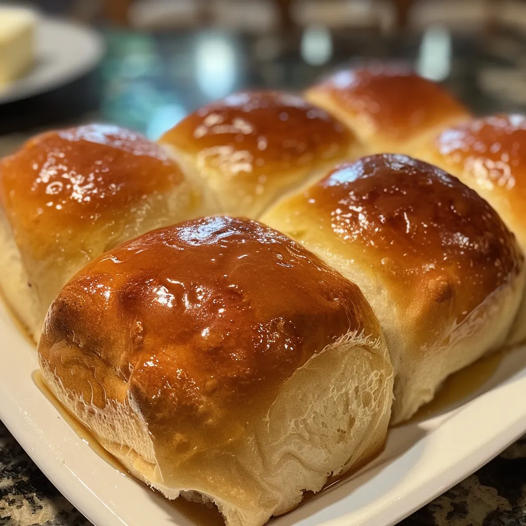 Warm, golden whole wheat rolls with a glossy top, perfect for dinner.