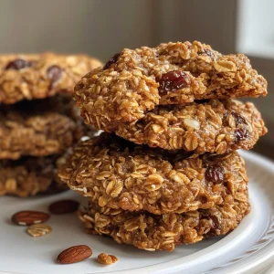 A detailed shot of freshly baked vegan gluten-free oatmeal cookies, emphasizing their chewy texture and golden color.