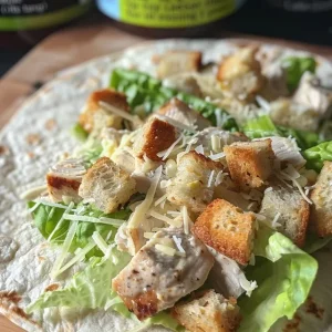 Close-up of a Chicken Caesar Wrap with fresh ingredients, showcasing wrapped tortillas filled with chicken and lettuce.