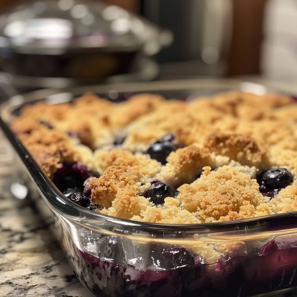 Delicious brown butter blueberry cobbler served warm, with bubbling blueberry juices and a buttery crust.