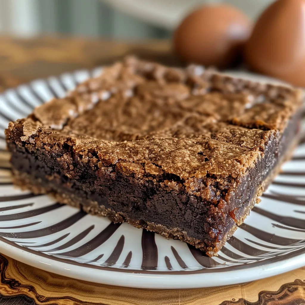 Side profile of a rich chocolate cookie crust highlighting its layers and shine.