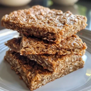 Juicy, golden oatmeal breakfast bars filled with wholesome ingredients.