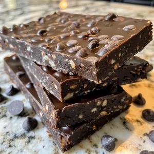 A mouth-watering high-protein chocolate bar with visible chocolate chips and a soft interior.