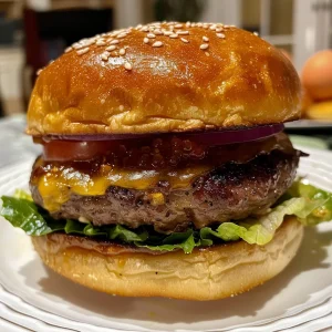 Juicy homemade burger buns highlighted in a close-up shot, revealing their soft interior.