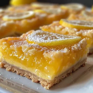Juicy Meyer lemon bars displayed on a simple backdrop, highlighting the vibrant yellow filling and smooth texture.