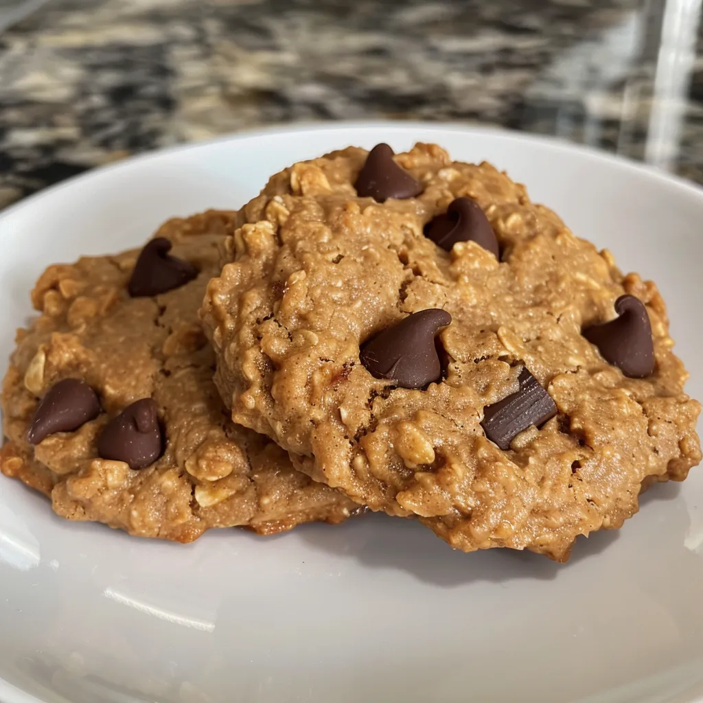 Delicious peanut butter protein cookies stacked neatly, showcasing their texture.