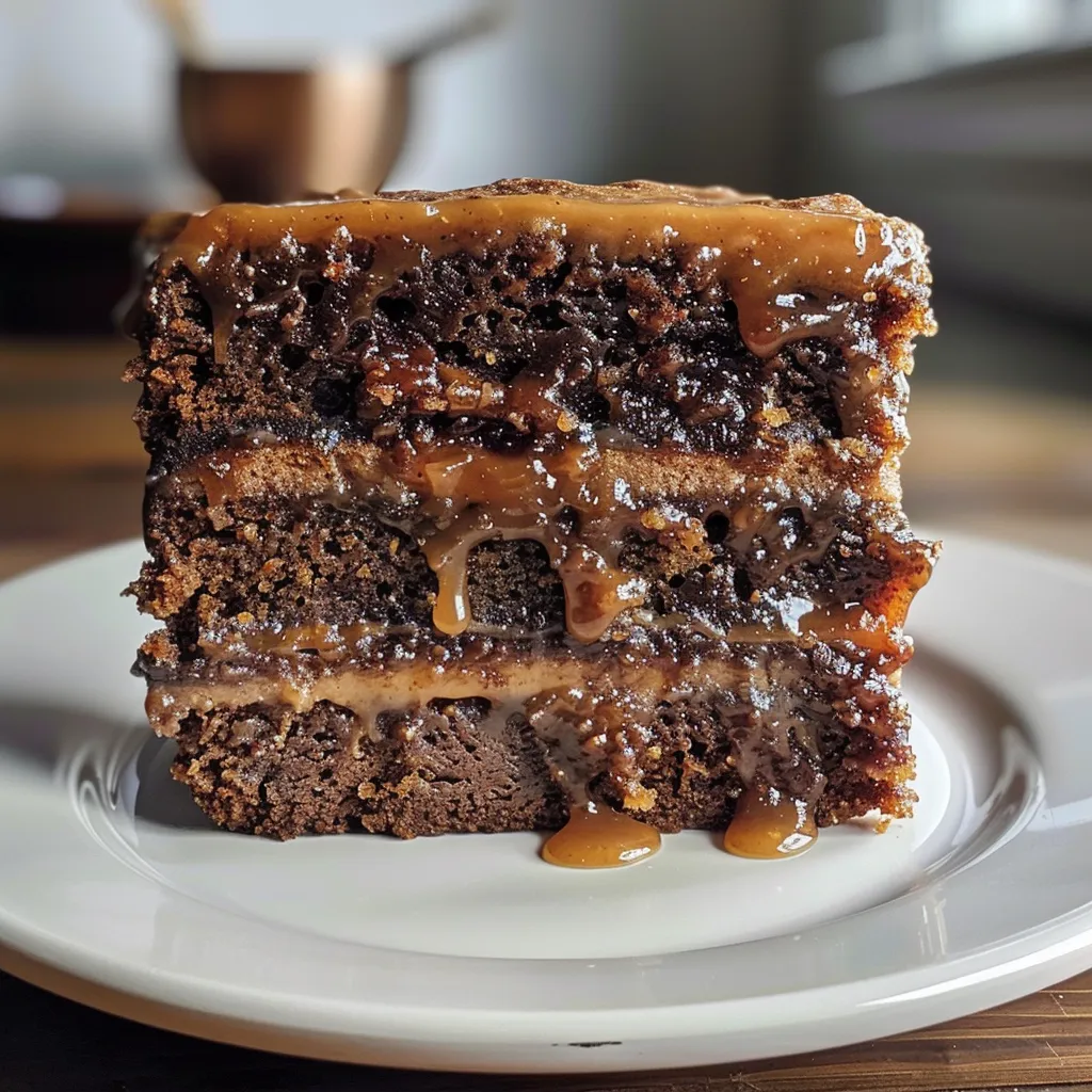 Luscious Sticky Toffee Pudding Layer Cake with a soft texture and shimmering glaze.