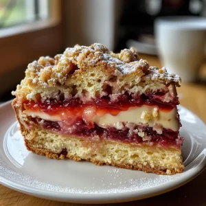 Juicy vanilla cream and strawberry jam-stuffed buns with a crumbly topping showcased in detail.