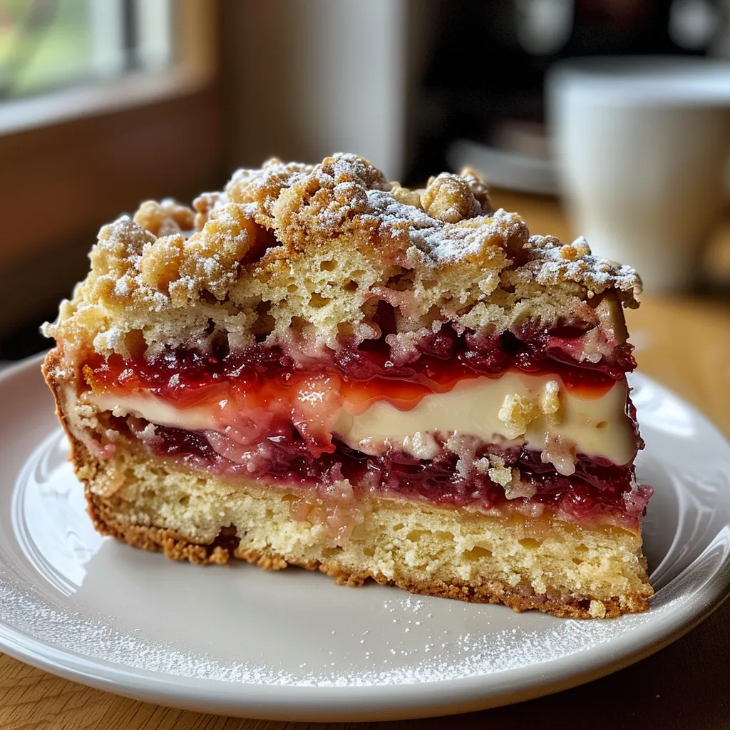 Juicy vanilla cream and strawberry jam-stuffed buns with a crumbly topping showcased in detail.