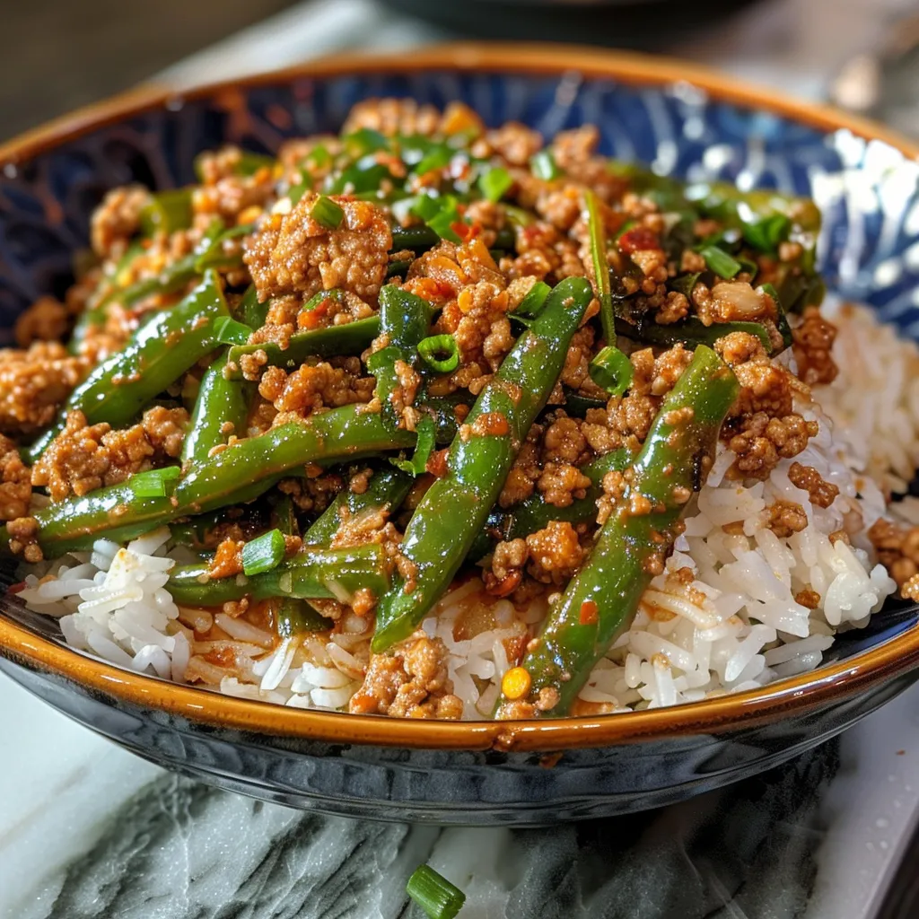 Close-up of a Sweet Chili Ground Turkey Bowl with vibrant ingredients.