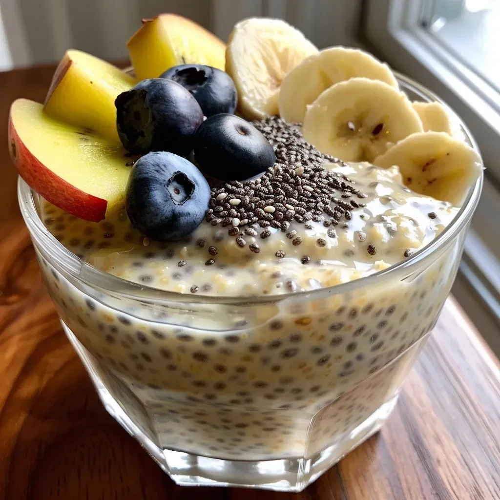 ['Side view of Vanilla Coconut Milk Chia Pudding in a clear glass bowl.', 'Close-up of creamy Vanilla Coconut Milk Chia Pudding topped with a spoon.', 'Layered Vanilla Coconut Milk Chia Pudding displayed in a transparent dish.', 'Appetizing Vanilla Coconut Milk Chia Pudding with a smooth texture.']
