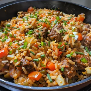 ['Close-up of One Pot Cheesy Cajun Beef Rice with melted cheese on top.', 'Juicy One Pot Cheesy Cajun Beef Rice in a bowl, showcasing vibrant ingredients.', 'Side view of a serving of One Pot Cheesy Cajun Beef Rice with colorful vegetables.', 'Delicious One Pot Cheesy Cajun Beef Rice dish, featuring a cheesy topping.']