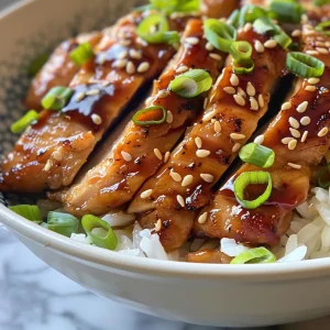 ['Juicy teriyaki chicken thighs garnished with scallions and sesame seeds.', 'Close-up side view of air-fried teriyaki chicken with a shiny glaze.', 'Tender chicken pieces coated in teriyaki sauce, sprinkled with sesame seeds.', 'A plate of air fryer teriyaki chicken with green onion garnish.']