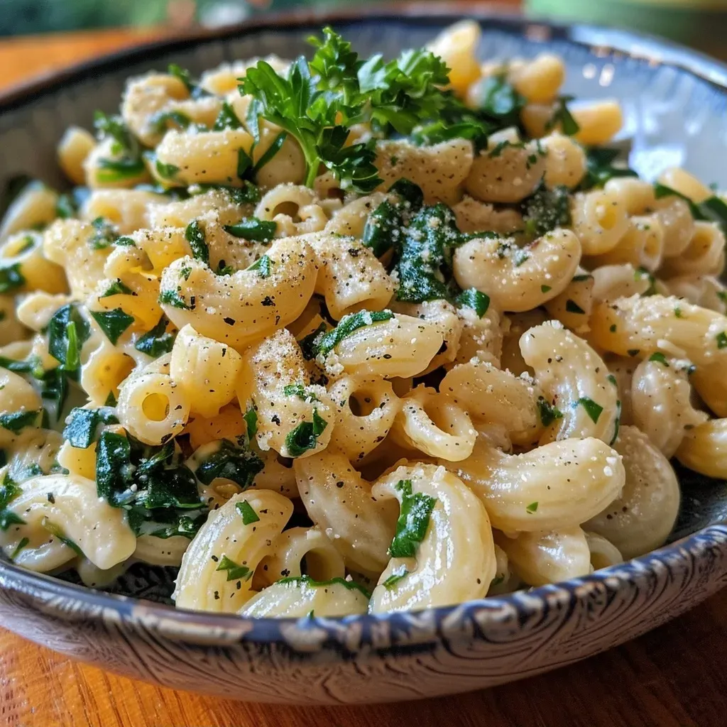 ['A close-up view of creamy spinach garlic pasta topped with parsley and cashews.', 'Side view of a vibrant dish of vegan creamy pasta garnished with parsley and nuts.', 'Juicy vegan pasta featuring a creamy spinach sauce, cashews, and fresh herbs.', 'Detailed shot of delicious vegan pasta with a rich garlic and spinach cream sauce.']