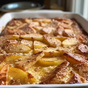 ['Close-up view of a golden-brown Apple Cinnamon Cottage Cheese Bake, showcasing slices with a glossy surface.', 'Side view of a warm Apple Cinnamon Cottage Cheese Bake with apple pieces visible on top and a sprinkle of cinnamon.', 'Juicy Apple Cinnamon Cottage Cheese Bake displayed on a plate, highlighting its moist texture and baked apple cubes.', 'A slice of Apple Cinnamon Cottage Cheese Bake positioned next to a fork, revealing its fluffy interior and cinnamon aroma.']