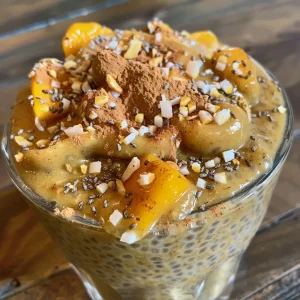 ['Close-up view of creamy pumpkin chia pudding in a clear glass bowl.', 'Side view of a delicious higher protein pumpkin chia pudding topped with whipped cream.', 'Vivid shot of pumpkin chia pudding with chia seeds and a hint of spice visible.', 'Smooth, vibrant pumpkin chia pudding layered in a bowl with a spoon beside it.']