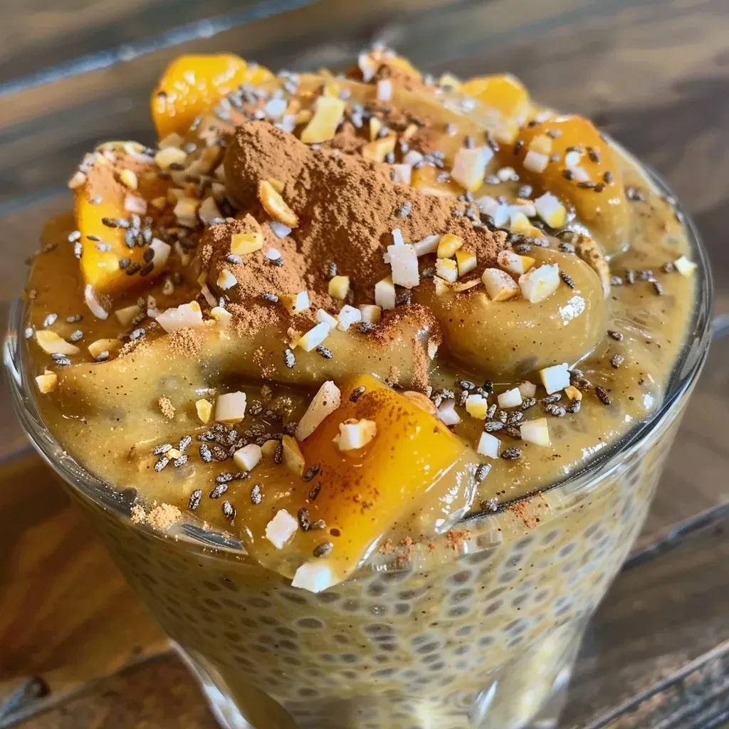 ['Close-up view of creamy pumpkin chia pudding in a clear glass bowl.', 'Side view of a delicious higher protein pumpkin chia pudding topped with whipped cream.', 'Vivid shot of pumpkin chia pudding with chia seeds and a hint of spice visible.', 'Smooth, vibrant pumpkin chia pudding layered in a bowl with a spoon beside it.']