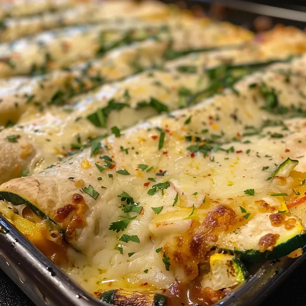 ['Close-up of a plate featuring 25-Minute Chicken & Veggie Enchiladas with vibrant vegetables and melted cheese.', 'Side view of cheesy chicken and veggie enchiladas, garnished with fresh cilantro on a rustic wooden table.', 'Juicy 25-Minute Chicken & Veggie Enchiladas served with a side of salsa verde, showcasing colorful ingredients.', 'A mouthwatering dish of chicken and veggie enchiladas, highlighting the texture of corn tortillas and melted cheese.']