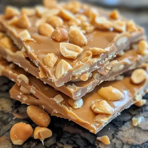 ['Close-up view of delicious homemade Butterscotch Bark garnished with chopped cashews.', 'Side view of a piece of Butterscotch Bark showcasing its rich, smooth texture.', 'A delectable slice of Butterscotch Bark with visible butterscotch chips and shiny surface.', 'Homemade Butterscotch Bark with cashews, featuring a glossy appearance and inviting colors.']