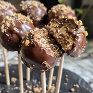 ['Close-up view of a delicious Cake Pop Pralinoise with a smooth chocolate coating.', 'Side view of multiple Cake Pops Pralinoise on a plate, showcasing their shiny exterior.', 'Focused shot of a Cake Pop Pralinoise, highlighting its rich chocolate and pralin coating.', 'Juicy Cake Pops Pralinoise displayed elegantly, emphasizing their delectable finish.']