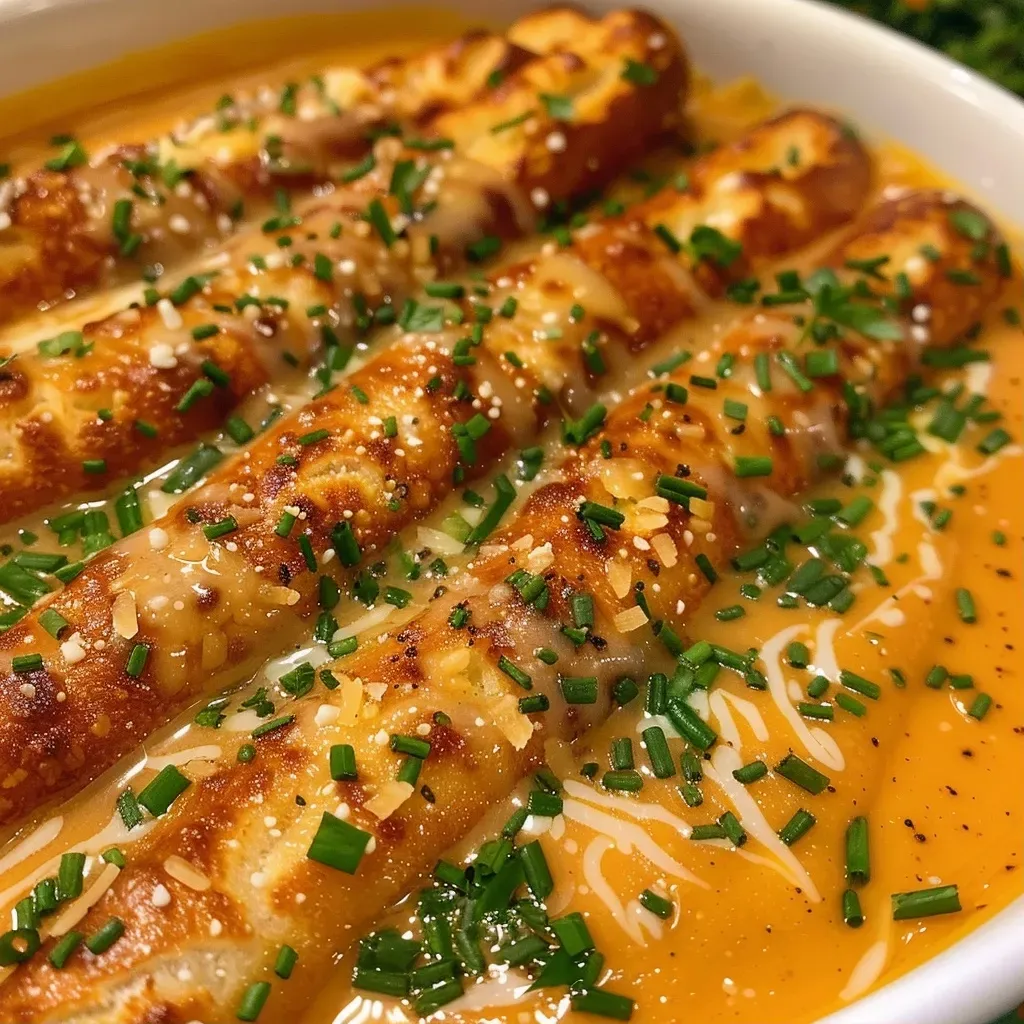 ['Close-up of Halloween-themed cheese broomsticks made from mozzarella and pretzel sticks.', 'Juicy Halloween Cheese Broomsticks displayed with chives and cilantro on a white background.', 'Side view of colorful Halloween cheese broomsticks featuring pumpkin soup and fresh ingredients.', 'Detailed view of cheesy broomsticks for Halloween, showcasing their ingredients and presentation.']