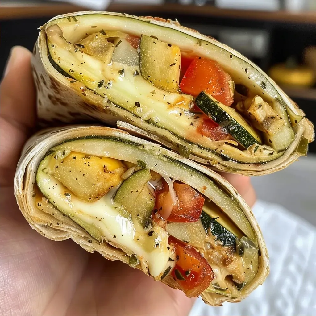 ['Close-up of a high-protein wrap filled with colorful vegetables and salmon.', 'Side view of a delicious high-protein wrap showcasing grated carrots and zucchini.', 'Juicy high-protein wrap with layers of smoked salmon and fresh ingredients.', 'Detailed image of a vibrant wrap featuring a mix of proteins and greens.']