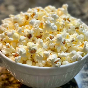 ['A close-up view of fluffy Instant Pot popcorn with a buttery sheen.', 'Juicy popcorn kernels glistening, prepared in an Instant Pot.', 'A side view of freshly popped popcorn, with melted butter and salt sprinkled on top.', 'Detailed shot of Instant Pot popcorn, featuring golden kernels and a drizzle of butter.']