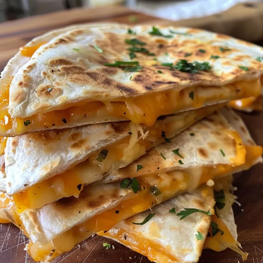 ['Close-up side view of a Jack-O-Lantern shaped quesadilla, with melted cheese oozing out.', 'Detailed photo of a carved quesadilla resembling a Jack-O-Lantern, showcasing a golden-brown crust.', 'Juicy Jack-O-Lantern quesadilla displayed, featuring Monterey Jack and Cheddar cheese spilling from the edges.', 'Side view of a festive quesadilla carved like a Jack-O-Lantern, highlighting its vibrant colors and texture.']