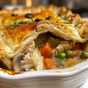 ['Close-up of Mummy Chicken Pot Pies decorated with candy eyes.', 'Juicy Mummy Chicken Pot Pies with a flaky crust and spooky eyes.', 'Side view of delicious chicken pot pies with a mummy theme.', 'Mummy Chicken Pot Pies featuring a golden crust and festive eyes.']