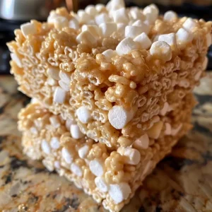 ['Close-up side view of golden brown Protein Rice Crispy Treats stacked on a white plate.', 'Delicious Protein Rice Crispy Treats showing gooey marshmallows and crispy texture in a bright kitchen setting.', 'Side view of protein-rich Rice Crispy Treats with visible layers of marshmallows and crispy cereal.', 'Tasty, chewy Protein Rice Crispy Treats displayed on a rustic wooden table.']