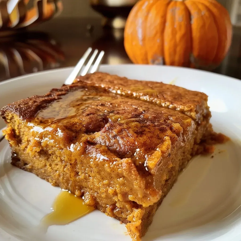 ['Close-up view of a moist Pumpkin Protein Breakfast Cake with a golden-brown crust.', 'Side view of a slice of Pumpkin Protein Breakfast Cake, showcasing its fluffy texture.', 'Juicy Pumpkin Protein Breakfast Cake with vibrant orange pumpkin filling, sliced on a plate.', 'Detailed view of Pumpkin Protein Breakfast Cake revealing layers and ingredients like pumpkin spice.']