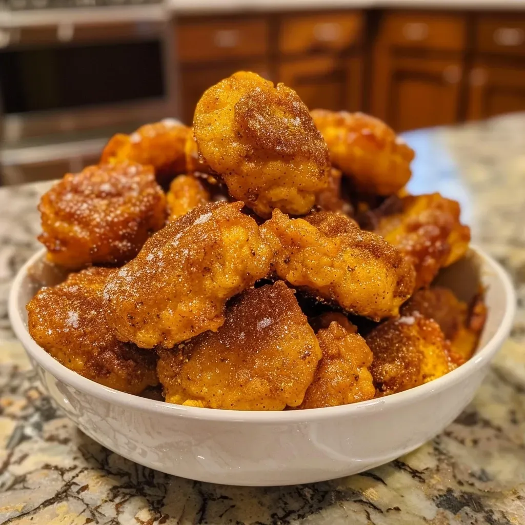 ['Close-up image of warm Pumpkin Spice Pretzel Bites with a golden-brown crust.', 'Side view of freshly baked Pumpkin Spice Pretzel Bites sprinkled with sugar and spice.', 'Juicy Pumpkin Spice Pretzel Bites arranged on a rustic wooden surface.', 'Delicious Pumpkin Spice Pretzel Bites with a soft, gooey interior and crispy exterior.']