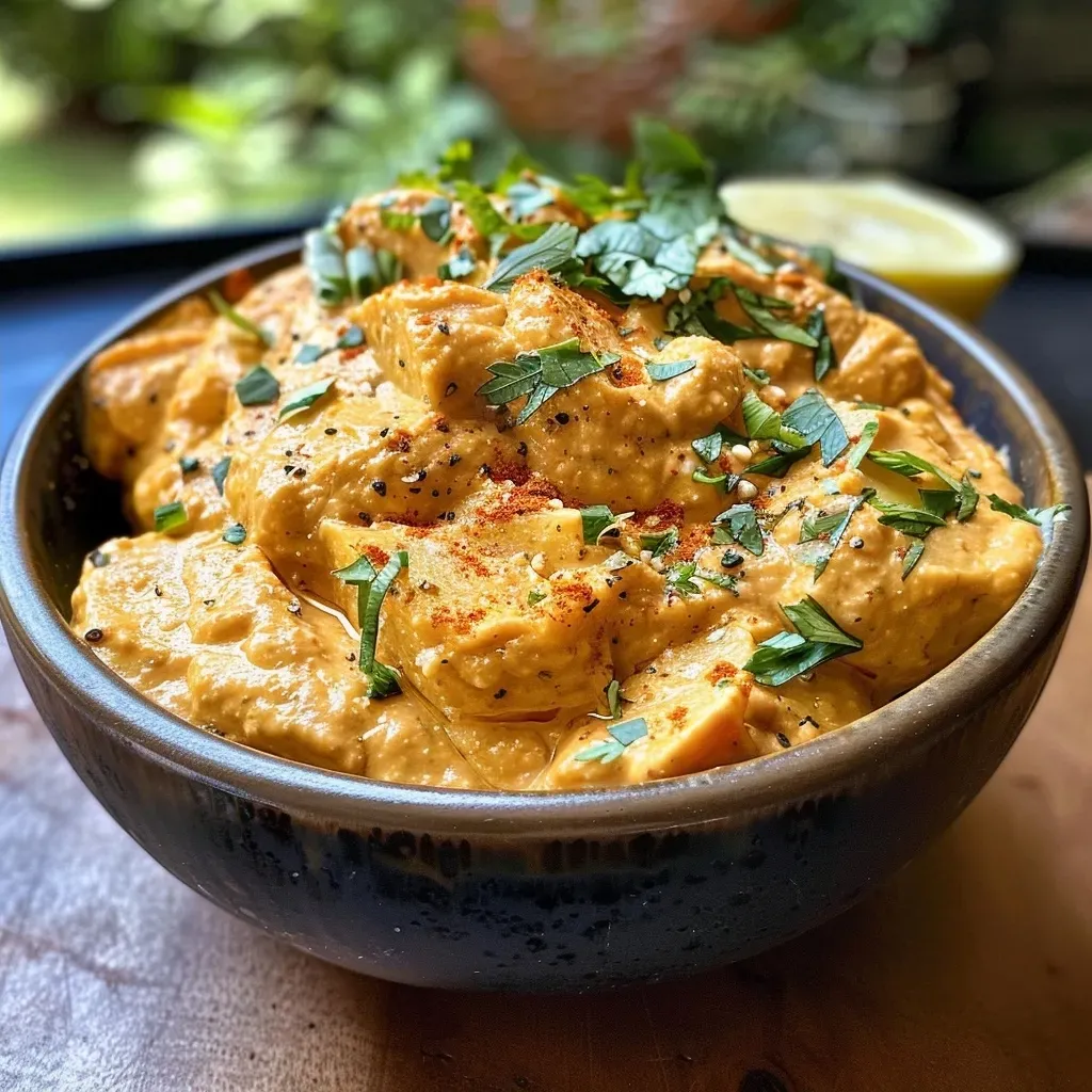 ['Close-up of creamy vegan nacho cheese in a bowl, with a smooth texture and vibrant color.', 'Side view of luscious vegan nacho cheese with a drizzle of lemon juice and herbs on top.', 'Thick, gooey nacho cheese made from vegetables, served in a small dish with green chilies.', 'Vegan nacho cheese showing a creamy consistency, garnished with spices and herbs.']