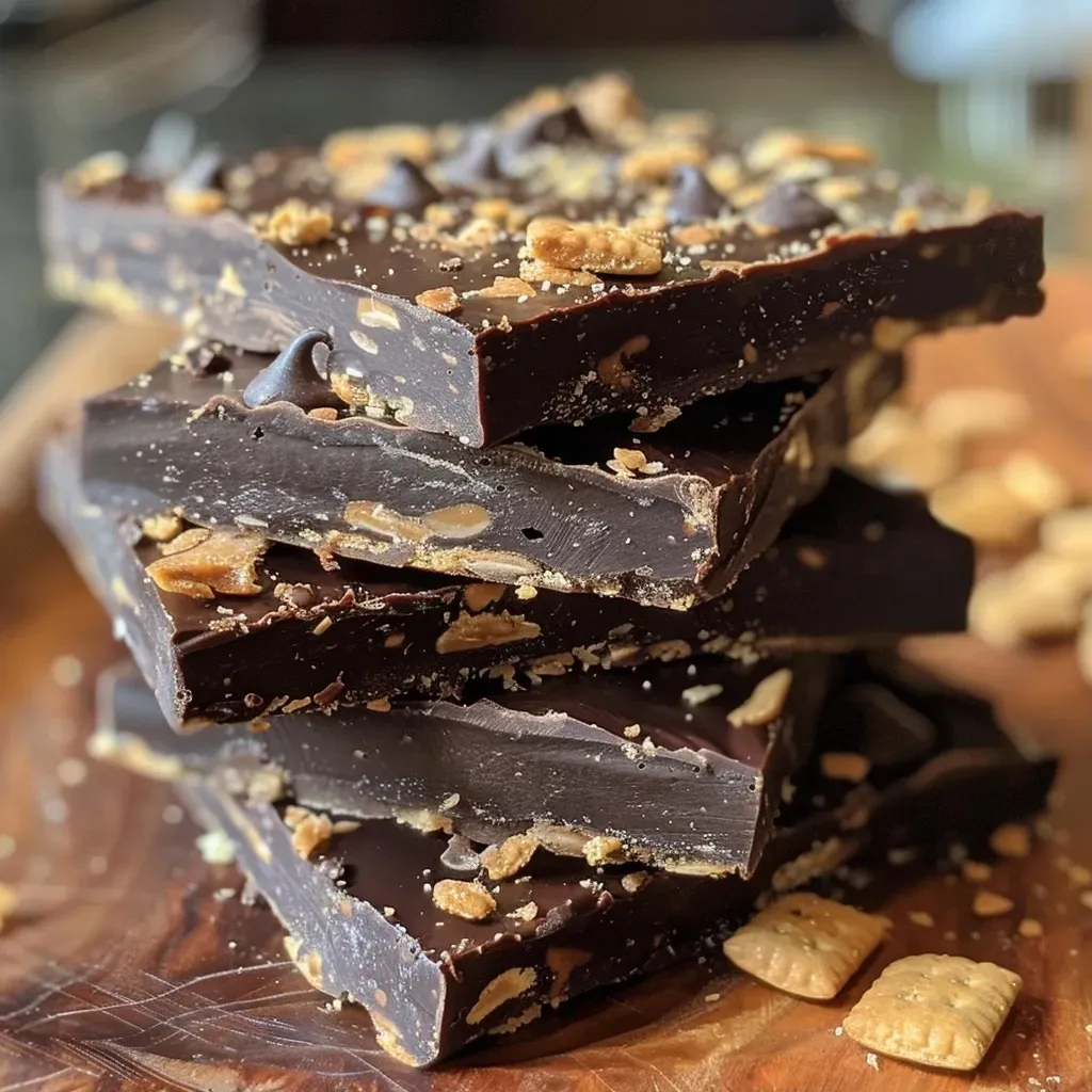 Close-up view of Christmas Crack made with Saltine crackers, chocolate chips, and a buttery toffee layer.