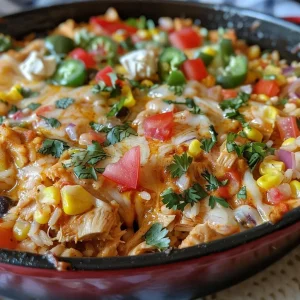 One Pot Chicken Enchilada Rice Casserole