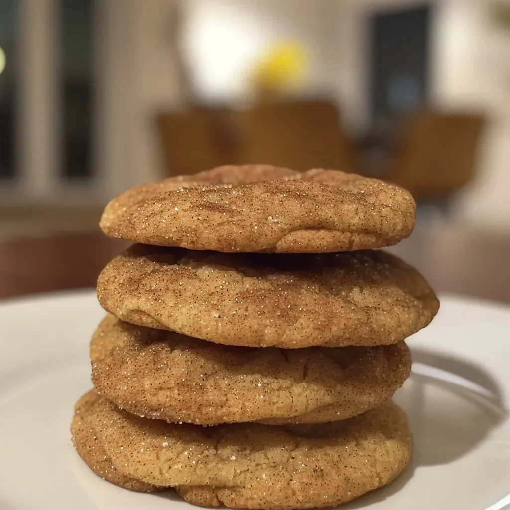 Close-up of freshly baked Spiced Snickerdoodles, showcasing their soft texture and cinnamon sugar coating.
