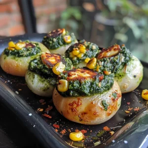 Spinach Corn Paneer Appe | Stuffed Appe